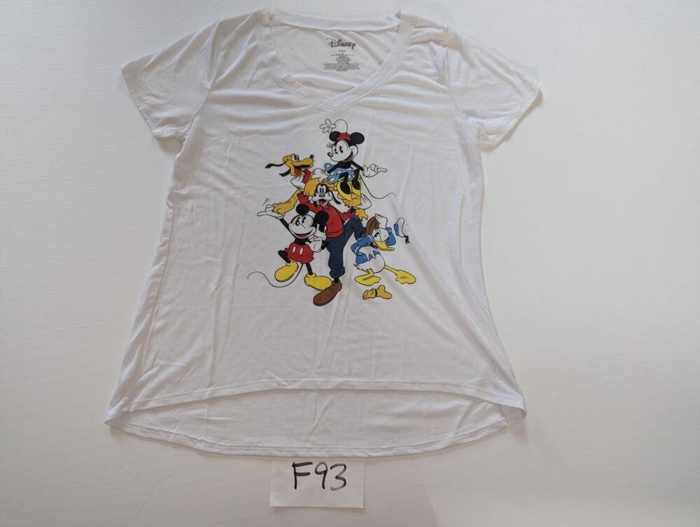 Disney TShirt Size XLarge XL Mickey Donald Minnie Goofy Pluto White -0223F93